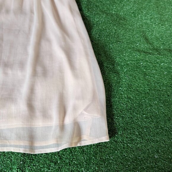 Mudd Babydoll Mini Dress Fairycore Chiffon Laces Beige Sleeveless Size M 90s Y2K - Picture 8 of 10